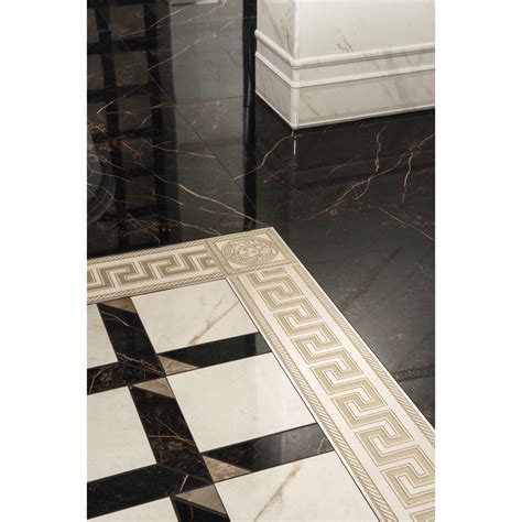 pavimento versace nero e marrone|Versace Nero Polished Porcelain Tile 23” x 23” – Marble .